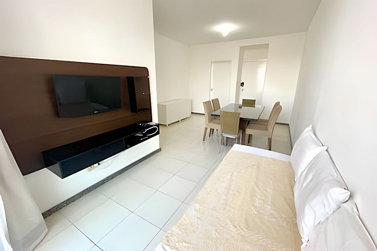 Apto com AR, 3/4 a 7 minutos da Praia de Aruana