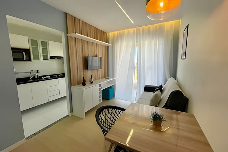 Apartamento com Ar a 7 minutos da Praia da Aruana
