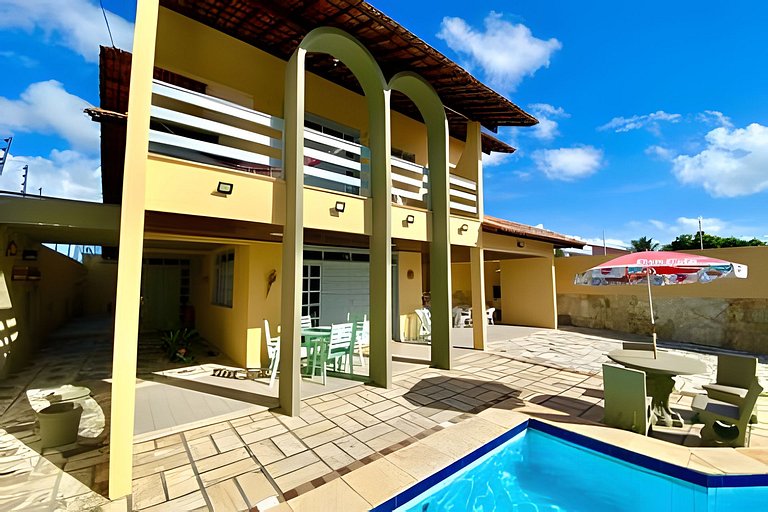 Casa Vista Mar 5/4 c/ AR a 200m da Praia de Aruana