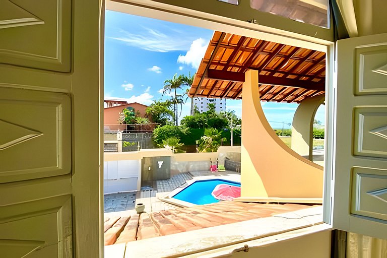 Casa Vista Mar 5/4 c/ AR a 200m da Praia de Aruana
