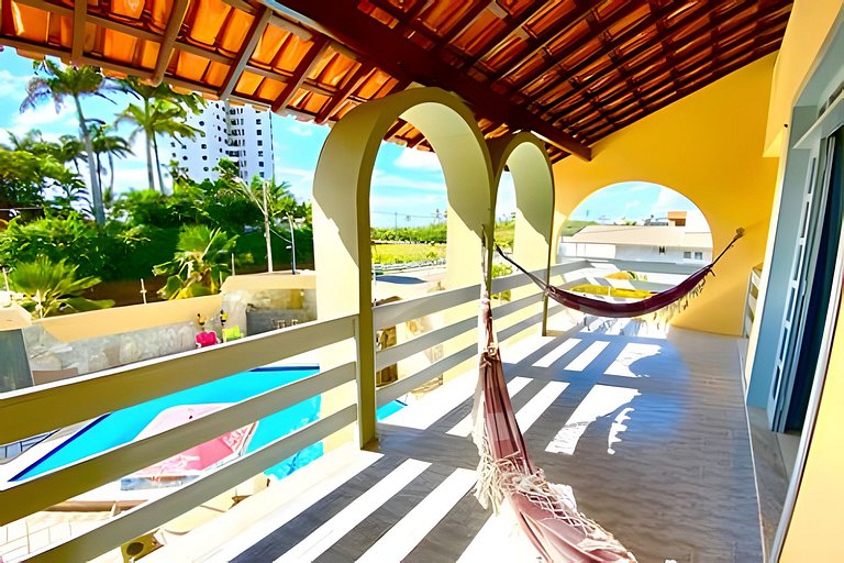 Casa Vista Mar 5/4 c/ AR a 200m da Praia de Aruana