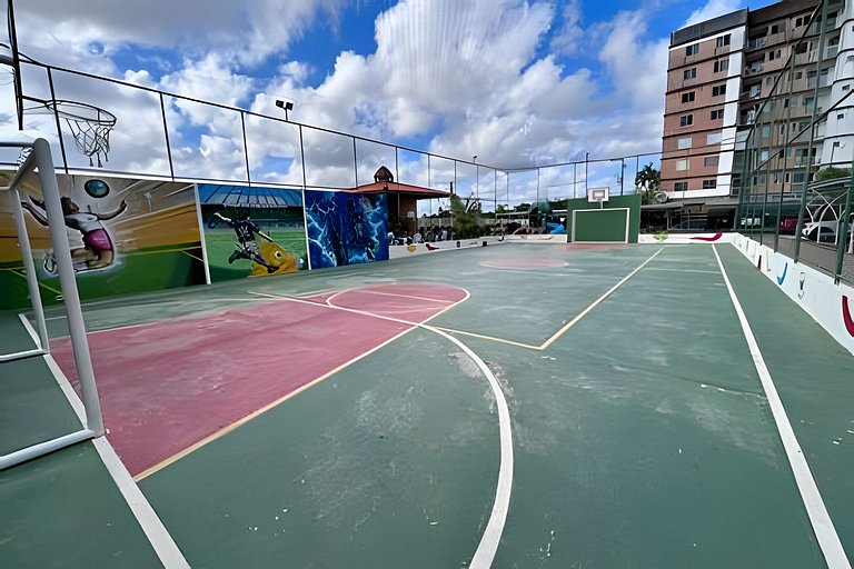 Apto com AR, 2/4 em condomínio clube em Aracaju