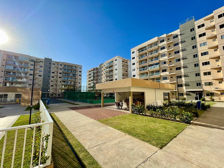Apto 2/4 com AR a 7 min da Praia de Aruana