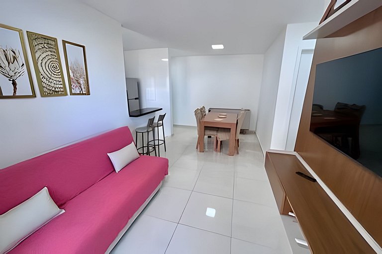 Apto c/ AR, 2/4 em cond a 7 min da Praia de Aruana