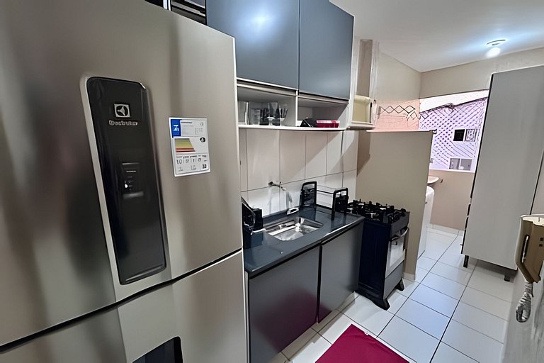 Apto com Ar, 2/4, a 10min da Praia de Aruana